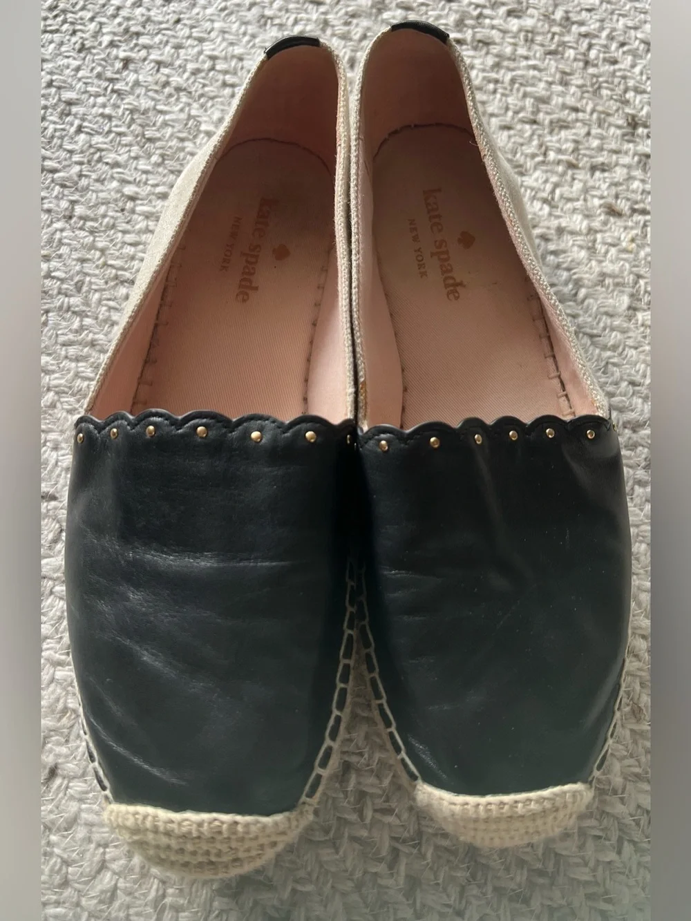 Kate Spade Black Leather Espadrilles